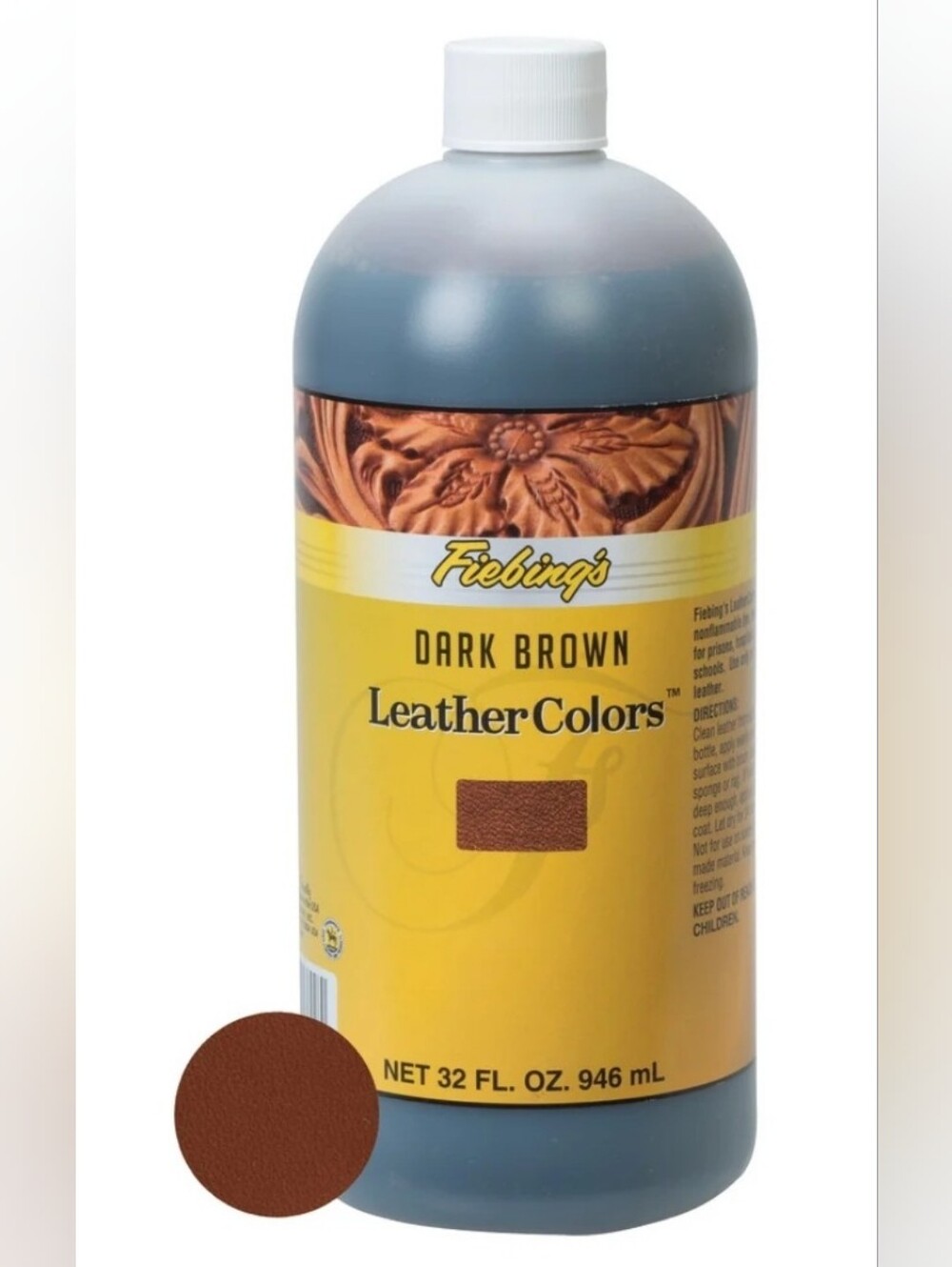 Fiebing's  Water-Based Leather Dye In The Color Dark Brown. Brand New *Sealed